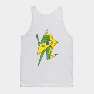 Zap the robot yellow and green Tank Top